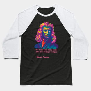 Isaac Newton Portrait Baseball T-Shirt